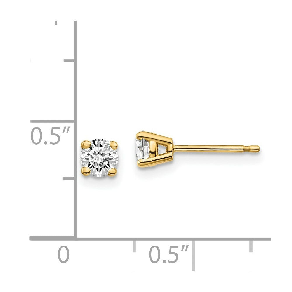 14K Yellow Gold 1/2-Carat tw I1 J-K Diamond Stud Push-on Post Earrings
