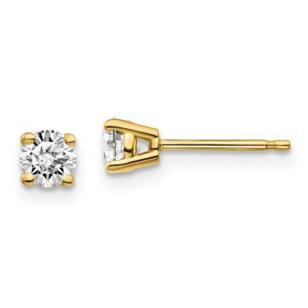 14K Yellow Gold 1/2-Carat tw I1 J-K Diamond Stud Push-on Post Earrings