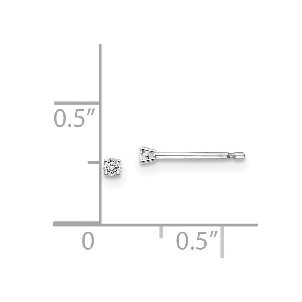 14k White Gold .05-Carat I1 J-K Diamond Stud Push-on Post Earrings