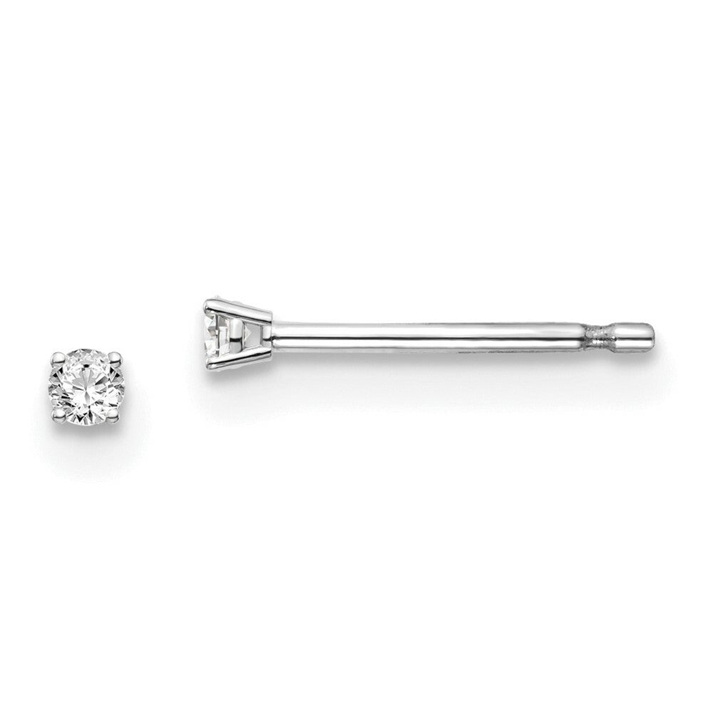 14k White Gold .05-Carat I1 J-K Diamond Stud Push-on Post Earrings
