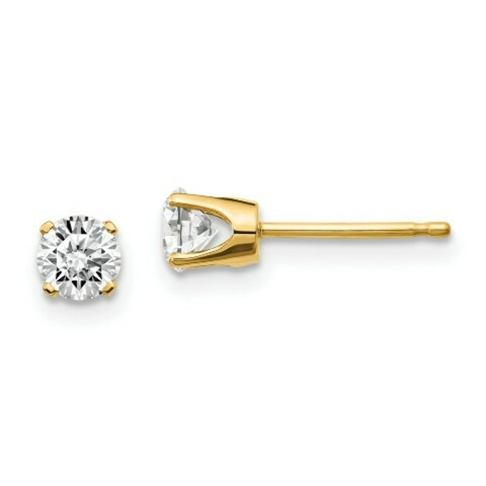 14K Yellow Gold .60-Carat tw I1 J-K Diamond Stud Push-on Post Earrings