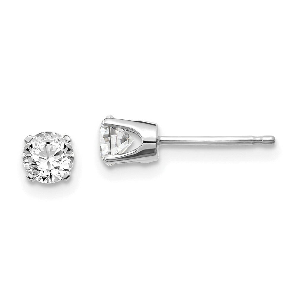 14K White Gold .60-Carat tw I1 J-K Diamond Stud Push-on Post Earrings