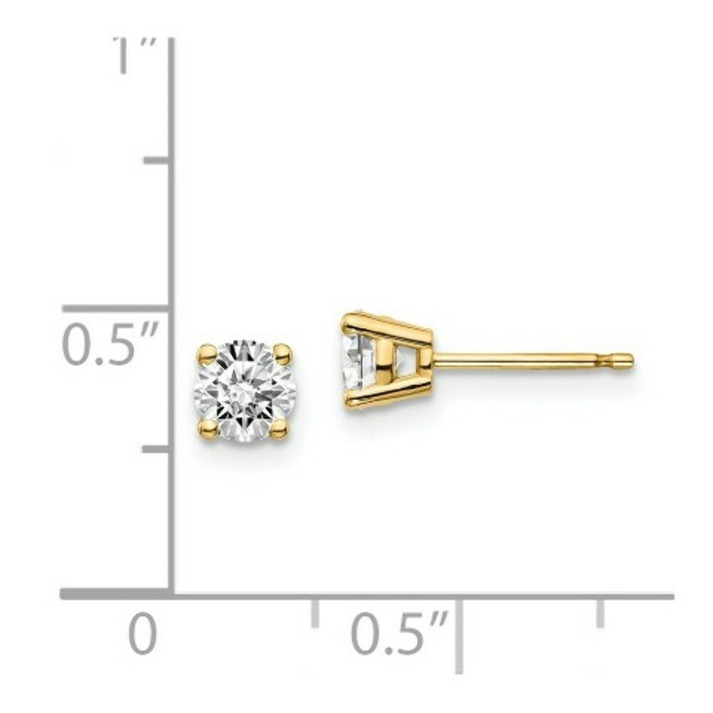 14K Yellow Gold .70-Carat tw I1 J-K Diamond Stud Push-on Post Earrings