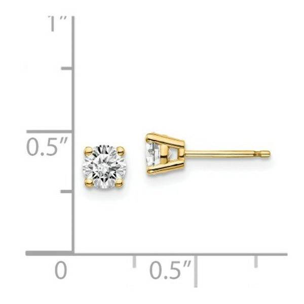 14K Yellow Gold .70-Carat tw I1 J-K Diamond Stud Push-on Post Earrings
