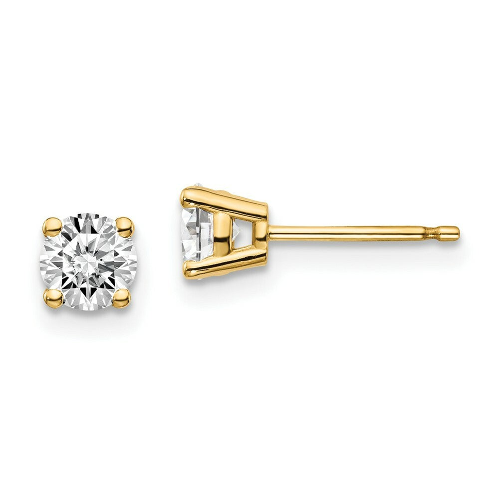 14K Yellow Gold .70-Carat tw I1 J-K Diamond Stud Push-on Post Earrings