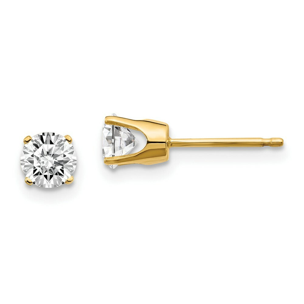 14K Yellow Gold 3/4-Carat tw I1 J-K Diamond Stud Push-on Post Earrings