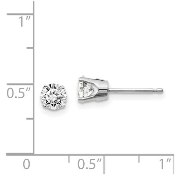 14k White Gold .85-Carat tw I1 J-K Diamond Stud Push-on Post Earrings