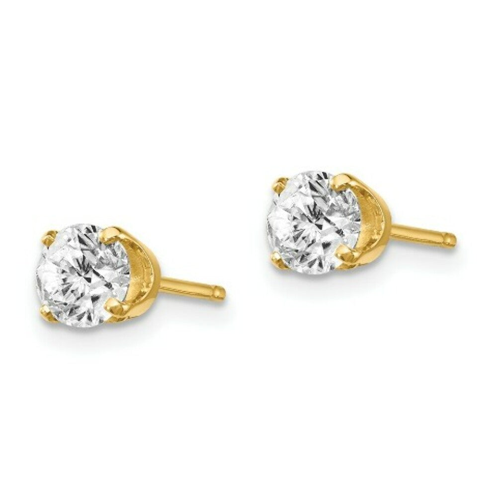 14K Yellow Gold .95-Carat tw I1 J-K Diamond Stud Push-on Post Earrings