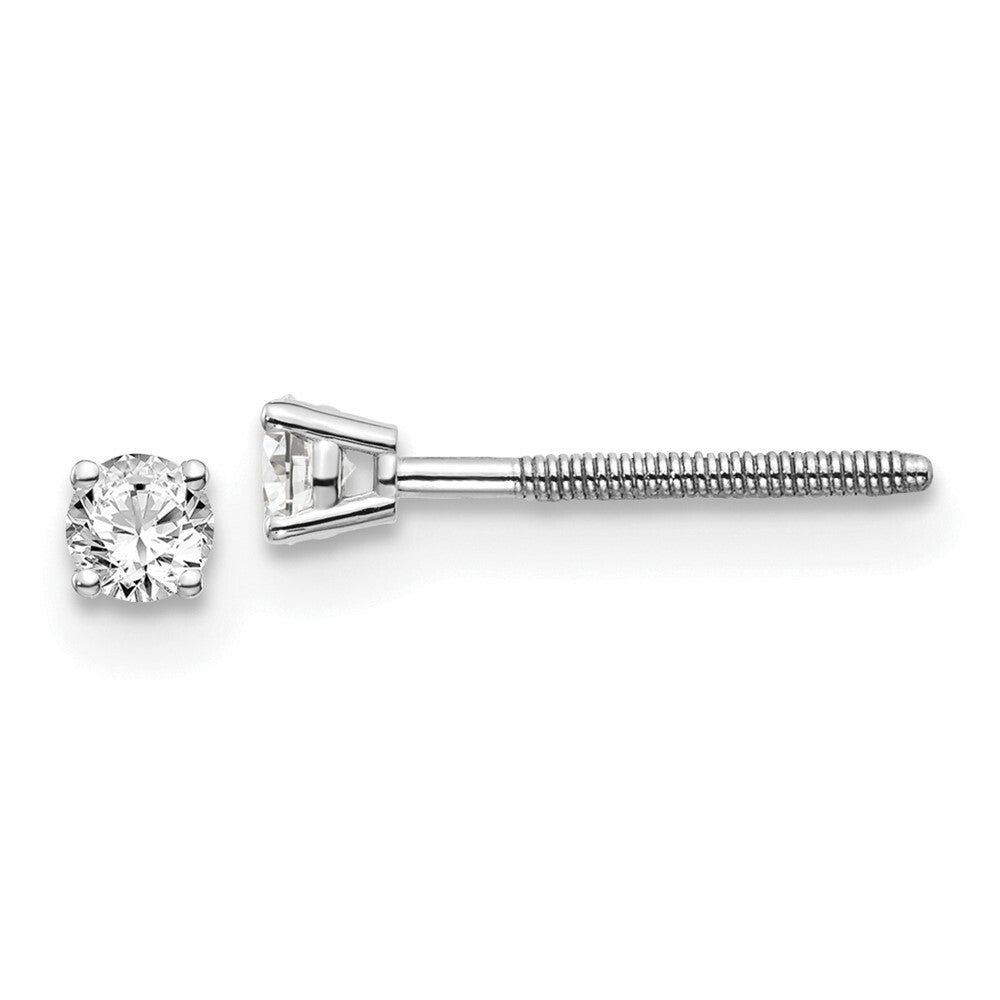 14K White Gold .15-Carat SI3 G-I Diamond Stud Thread on/off Post Earrings