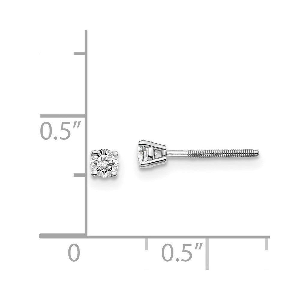 14K White Gold 1/5-Carat tw SI3 G-I Diamond Stud Thread on/off Post Earrings