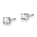 Load image into Gallery viewer, 14K White Gold 1/4-Carat tw SI3 G-I Diamond Stud Thread on/off Post Earrings
