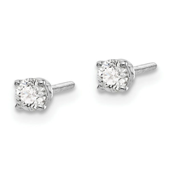 14K White Gold 1/4-Carat tw SI3 G-I Diamond Stud Thread on/off Post Earrings