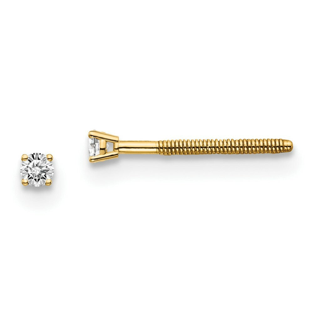 14K Yellow Gold .05-Carat tw VS2/SI1 G-I Diamond Stud Thread on/off Post Earrings
