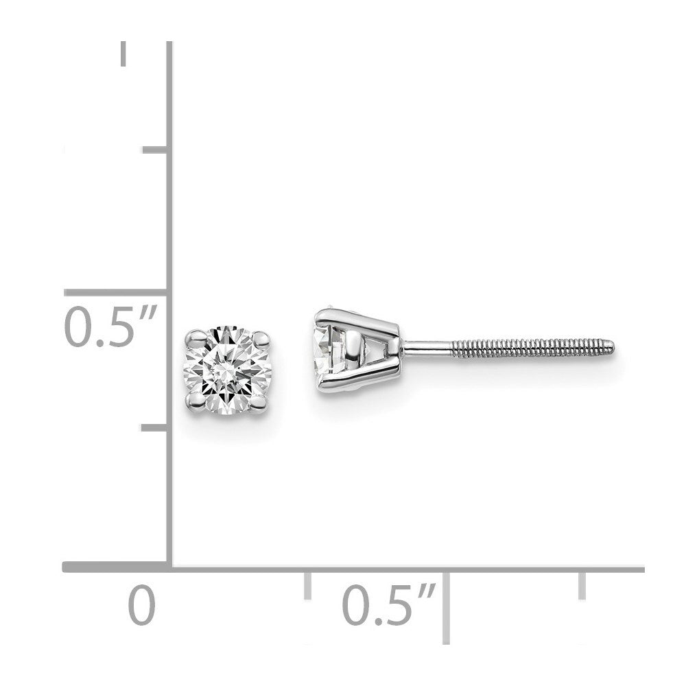 14K White Gold 1/2-Carat tw SI3 G-I Diamond Stud Thread on/off Post Earrings