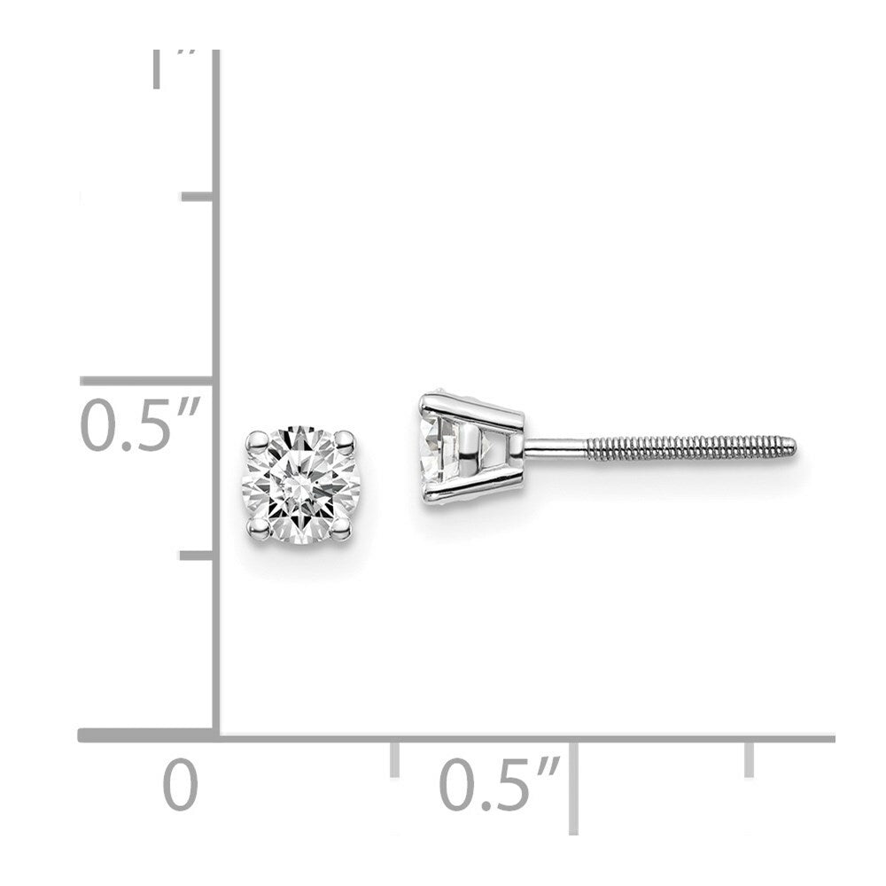 14K White Gold .60-Carat tw VS2/SI1 G-I Diamond Stud Thread on/off Post Earrings