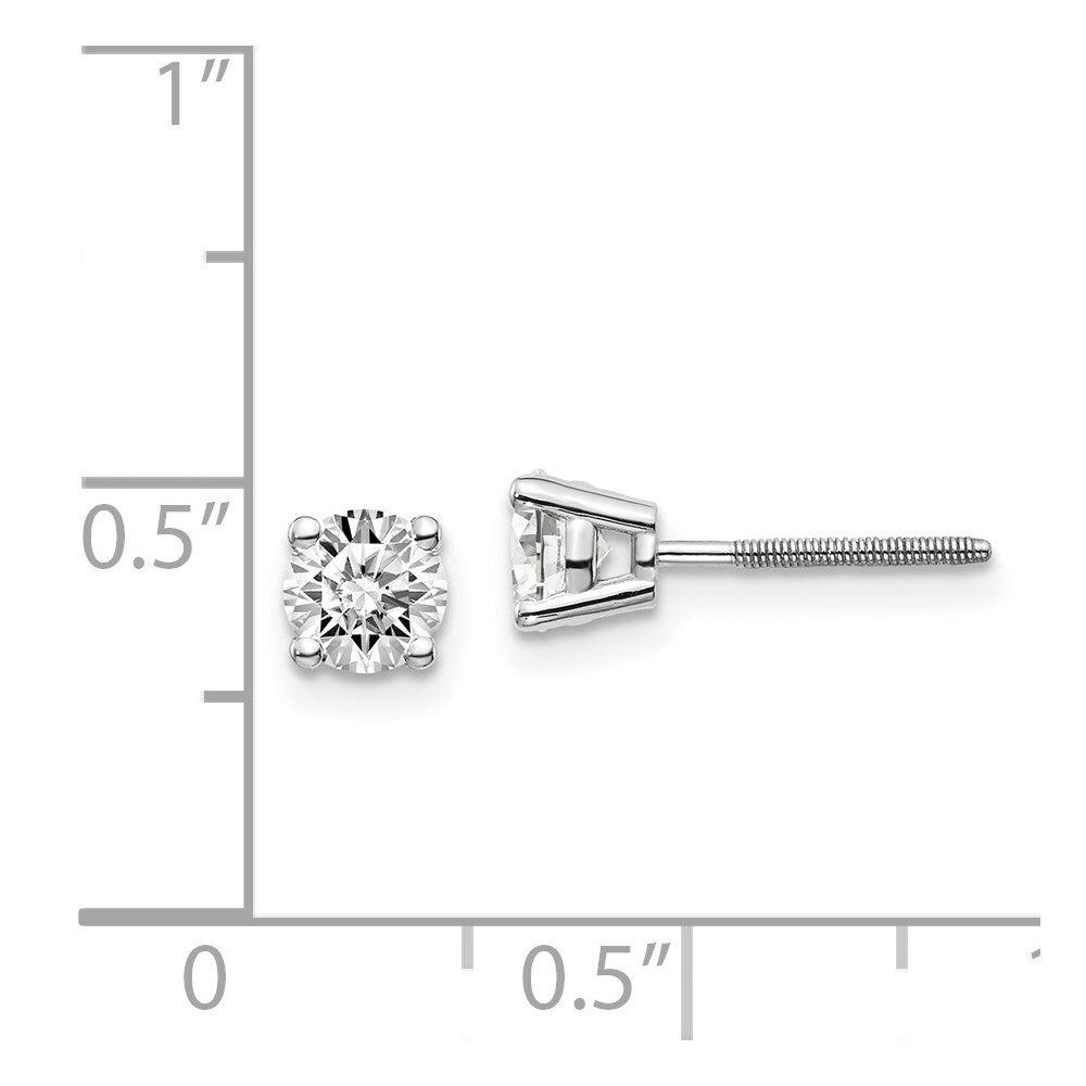 14K White Gold 3/4-Carat tw SI3 G-I Diamond Stud Thread on/off Post Earrings
