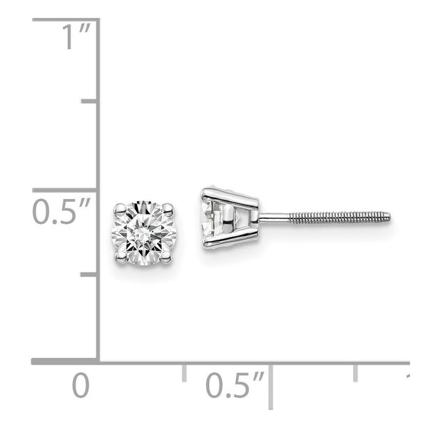 14K White Gold 3/4-Carat tw SI3 G-I Diamond Stud Thread on/off Post Earrings