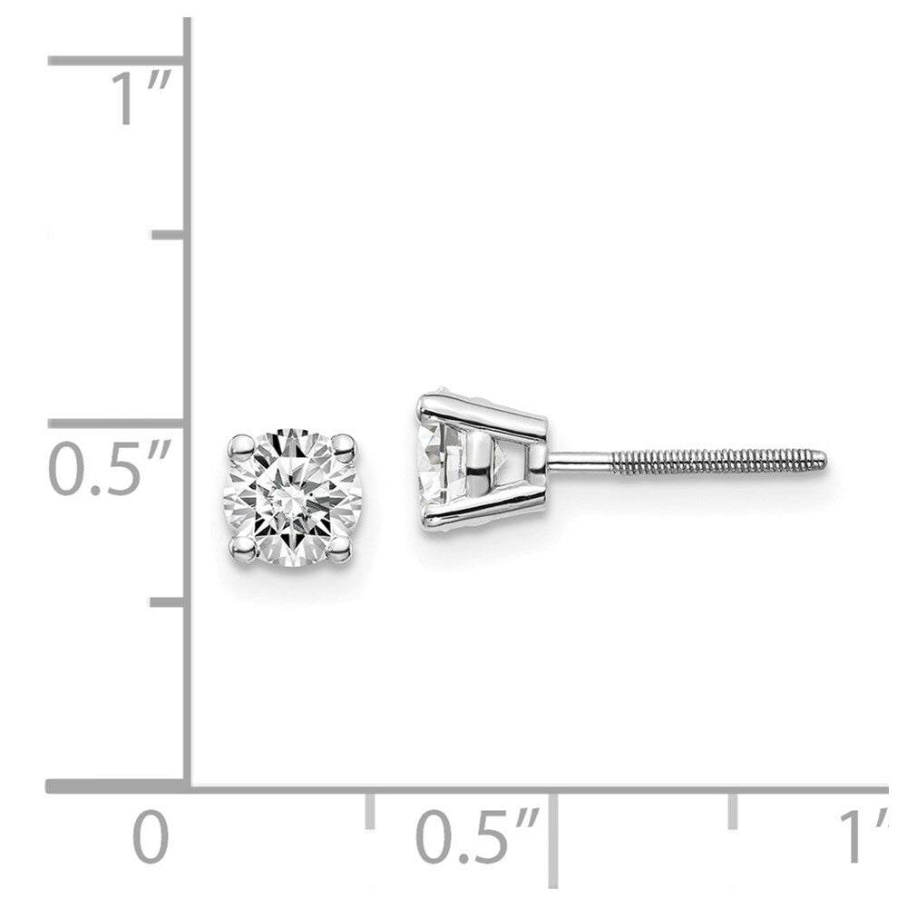14K White Gold .85-Carat tw SI3 G-I Diamond Stud Thread on/off Post Earrings