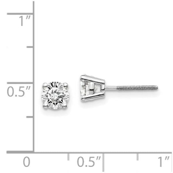 14K White Gold .95-Carat tw SI3 G-I Diamond Stud Thread on/off Post Earrings