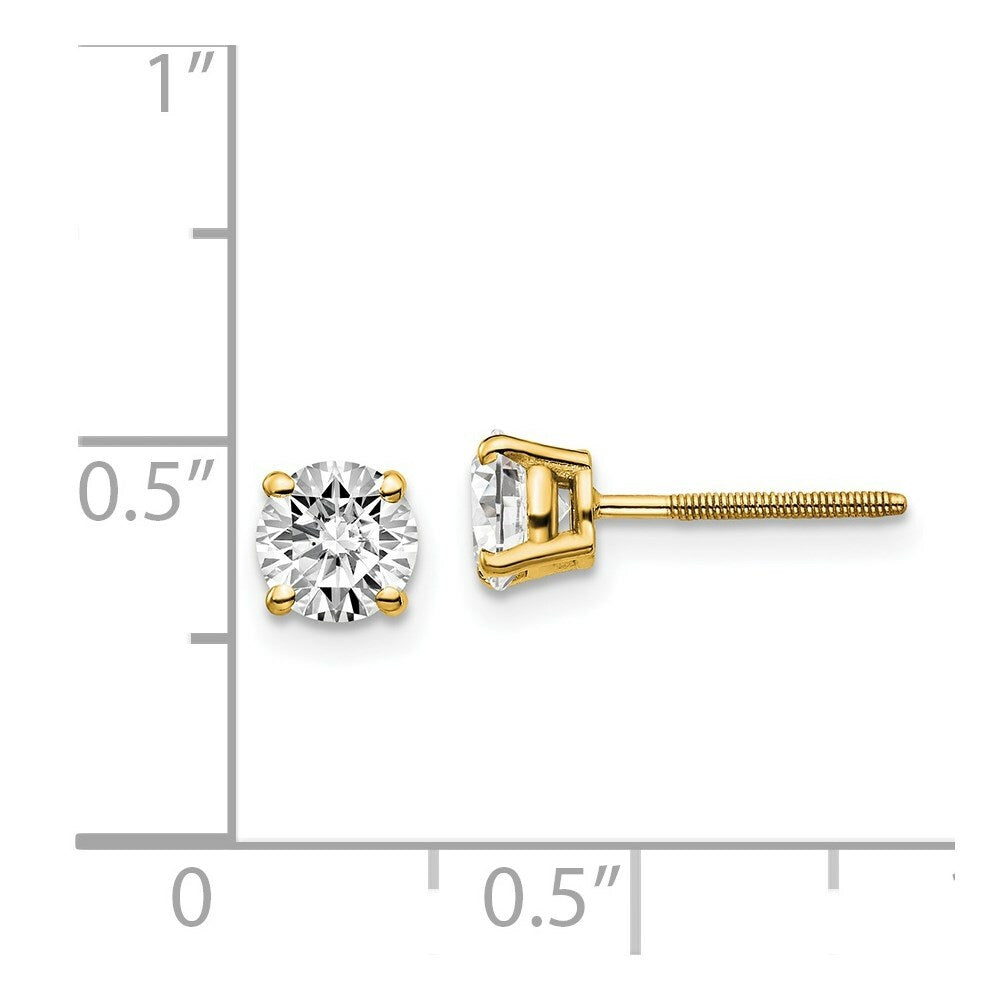 14K Yellow Gold 1-Carat tw VS2/SI1 G-I Diamond Stud Thread on/off Post Earrings