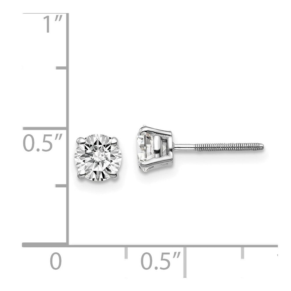 14K White Gold 1-Carat tw VS2/SI1 G-I Diamond Stud Thread on/off Post Earrings