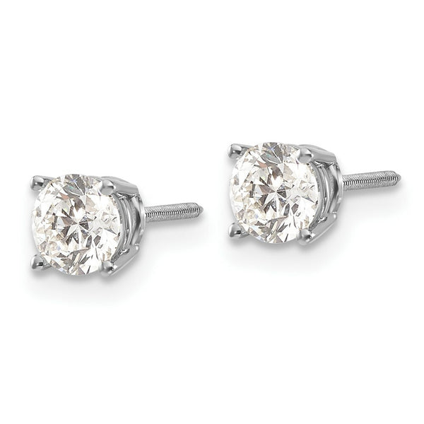 14K White Gold 1-Carat tw VS2/SI1 G-I Diamond Stud Thread on/off Post Earrings