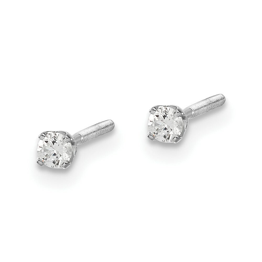 14K White Gold .10-Carat VS2/SI1 G-I Diamond Stud Thread on/off Post Earrings