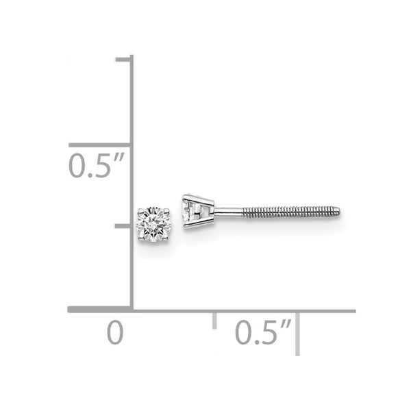 14K White Gold .15ct VS2/SI1 G-I Diamond Stud Thread on/off Post Earrings