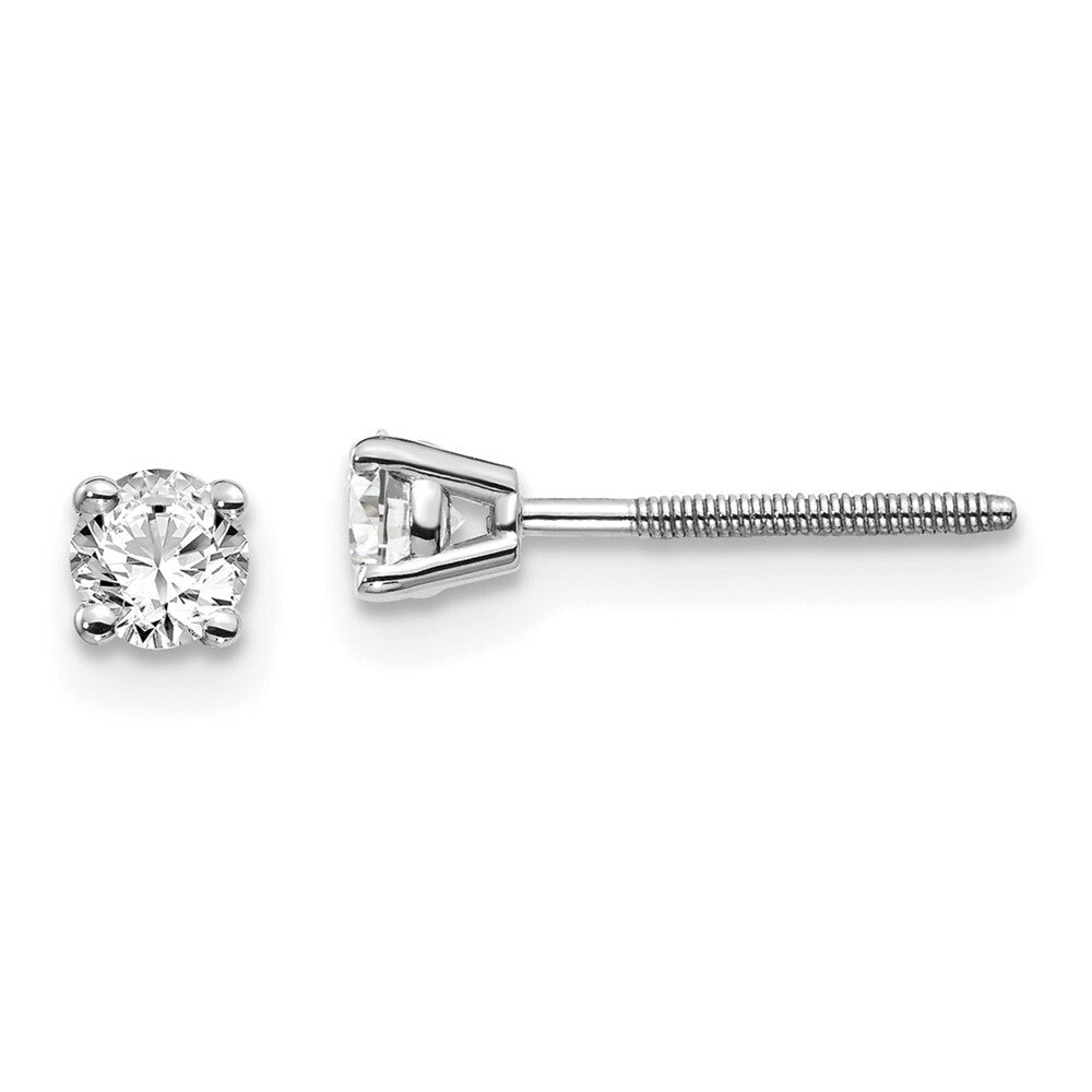 14K White Gold 1/3-Carat tw VS2/SI1 G-I Diamond Stud Thread on/off Post Earrings