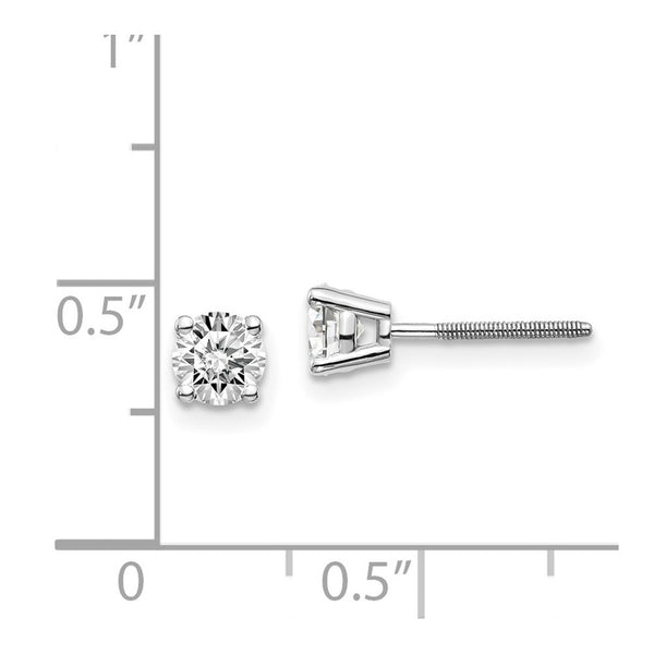 14K White Gold 3/4-Carat tw VS2/SI1 G-I Diamond Stud Thread on/off Post Earrings