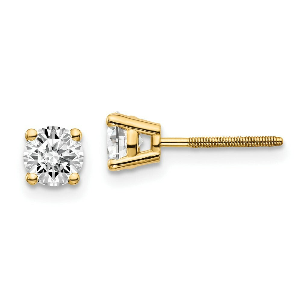 14K Yellow Gold 3/4-Carat tw VS2/SI1 G-I Diamond Stud Thread on/off Post Earrings