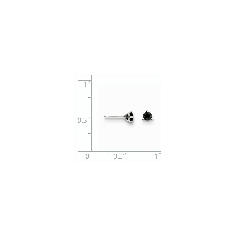 14K White Gold 0.25-Carat Black Diamond Stud Earrings