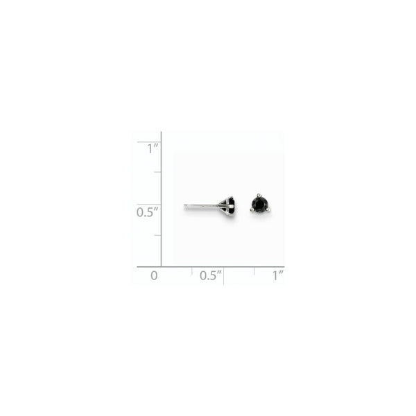 14K White Gold 0.25-Carat Black Diamond Stud Earrings