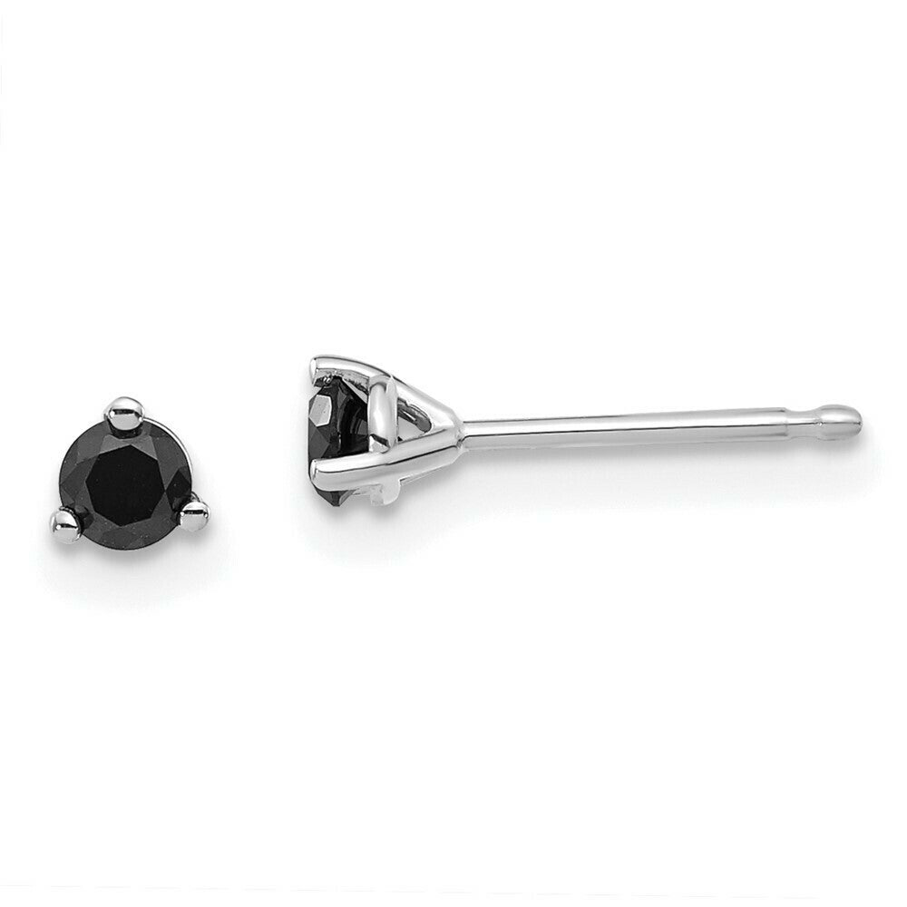 14K White Gold 0.25-Carat Black Diamond Stud Earrings