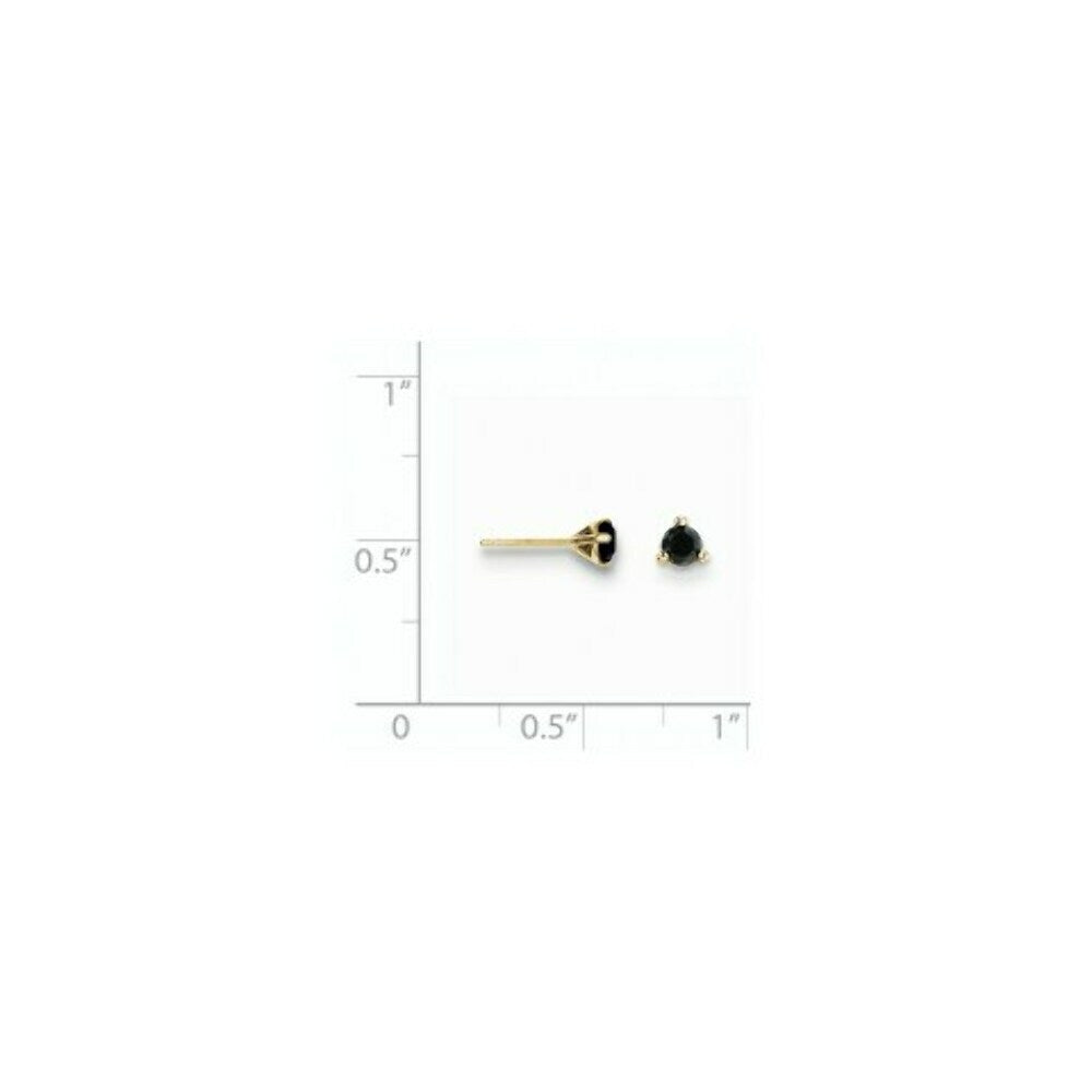 14K Yellow Gold Black Diamond Stud Earrings 1/3-Carat tw