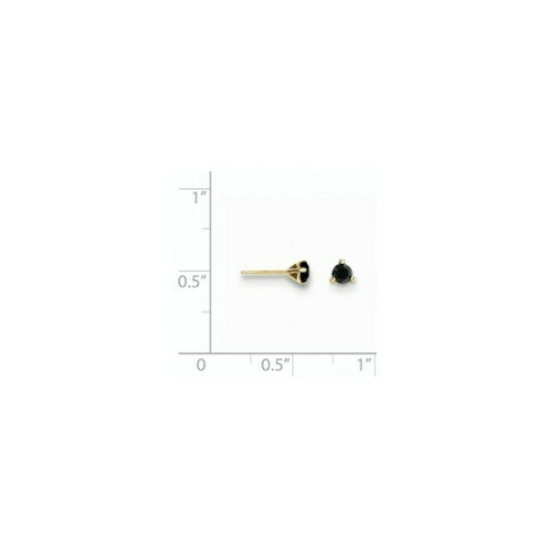 14K Yellow Gold Black Diamond Stud Earrings 1/3-Carat tw