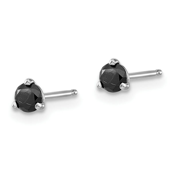 14K White Gold Black Diamond Stud Earrings