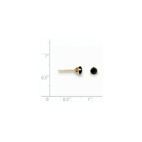 14K Yellow Gold 3/4-Carat tw Black Diamond Stud Earrings