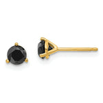 Load image into Gallery viewer, 14K Yellow Gold 3/4-Carat tw Black Diamond Stud Earrings
