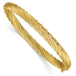 Load image into Gallery viewer, 14K Yellow Gold 4/16 Fancy Swirl Hinged Bangle Bracelet
