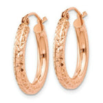 Load image into Gallery viewer, 14K Rose Gold 3mm Diamond-cut Hoop  20mm length
