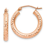 Load image into Gallery viewer, 14K Rose Gold 3mm Diamond-cut Hoop  20mm length
