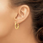 Load image into Gallery viewer, 14K Yellow Gold 2x3mm Square Tube Hoops  20mm length

