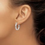 Load image into Gallery viewer, 14K White Gold 2x3mm Rectangle Tube Hoop  20mm length
