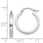 Load image into Gallery viewer, 14K White Gold 2x3mm Rectangle Tube Hoop  20mm length
