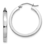 Load image into Gallery viewer, 14K White Gold 2x3mm Rectangle Tube Hoop  25mm length
