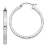 Load image into Gallery viewer, 14K White Gold 2x3mm Rectangle Tube Hoop  30mm length
