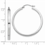Load image into Gallery viewer, 14K White Gold 2x3mm Rectangle Tube Hoop  30mm length
