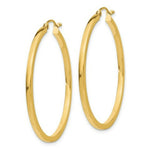 Load image into Gallery viewer, 14K Yellow Gold 2mm Square Tube Hoop Earrings  40mm length
