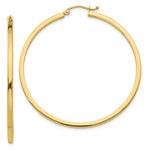 Load image into Gallery viewer, 14K Yellow Gold 2mm Square Tube Hoop Earrings  50mm length
